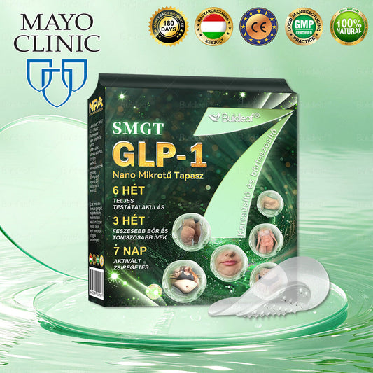 【Hivatalos áruház】🍃Buildleaf® SMGT-GLP-1 Nano Mikrotű Tapasz - Kollagénnel és Matrixyl 3000-rel 丨Célzott hatás: elhízás, megereszkedett bőr, magas vérnyomás, cukorbetegség, zsírmáj, testi fájdalmak és egyéb problémák ellen